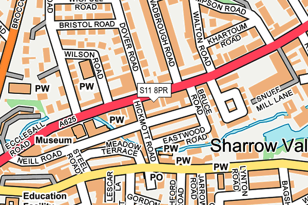 S11 8PR map - OS OpenMap – Local (Ordnance Survey) S11 8PR map - OS OpenMap – Local (Ordnance Survey)