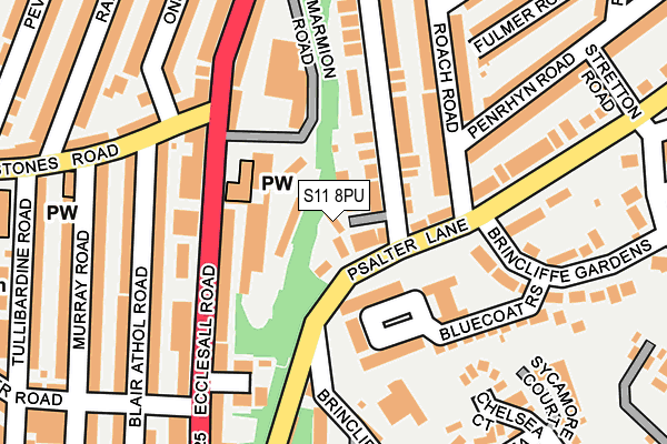S11 8PU map - OS OpenMap – Local (Ordnance Survey) S11 8PU map - OS OpenMap – Local (Ordnance Survey)