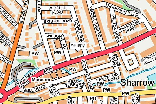 S11 8PY map - OS OpenMap – Local (Ordnance Survey) S11 8PY map - OS OpenMap – Local (Ordnance Survey)