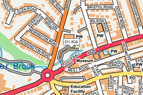 S11 8QA map - OS OpenMap – Local (Ordnance Survey) S11 8QA map - OS OpenMap – Local (Ordnance Survey)