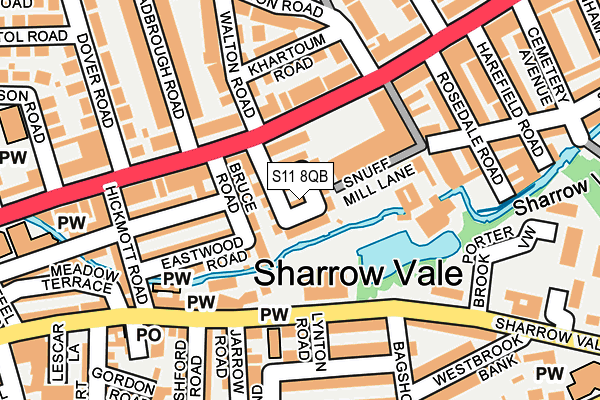 S11 8QB map - OS OpenMap – Local (Ordnance Survey) S11 8QB map - OS OpenMap – Local (Ordnance Survey)