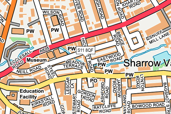 S11 8QF map - OS OpenMap – Local (Ordnance Survey) S11 8QF map - OS OpenMap – Local (Ordnance Survey)