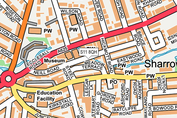 S11 8QH map - OS OpenMap – Local (Ordnance Survey) S11 8QH map - OS OpenMap – Local (Ordnance Survey)