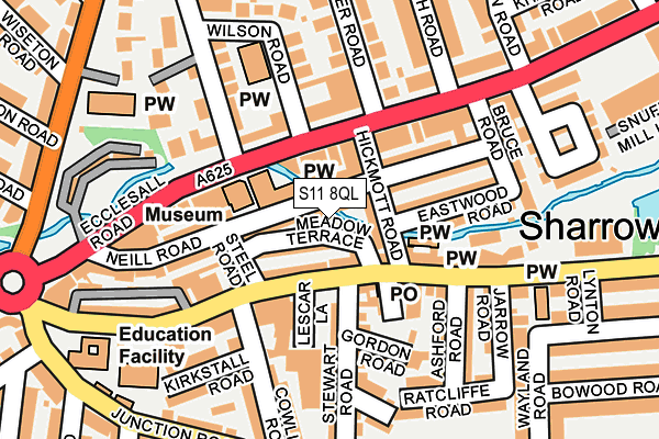 S11 8QL map - OS OpenMap – Local (Ordnance Survey) S11 8QL map - OS OpenMap – Local (Ordnance Survey)