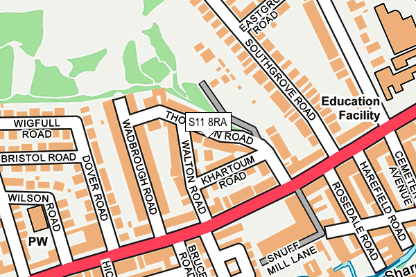 S11 8RA map - OS OpenMap – Local (Ordnance Survey) S11 8RA map - OS OpenMap – Local (Ordnance Survey)