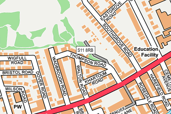 S11 8RB map - OS OpenMap – Local (Ordnance Survey) S11 8RB map - OS OpenMap – Local (Ordnance Survey)