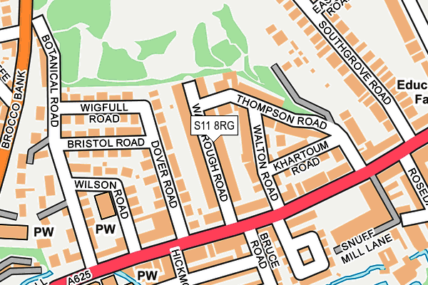 S11 8RG map - OS OpenMap – Local (Ordnance Survey)