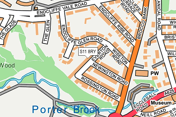 S11 8RY map - OS OpenMap – Local (Ordnance Survey)