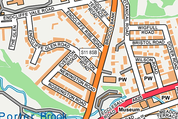 S11 8SB map - OS OpenMap – Local (Ordnance Survey) S11 8SB map - OS OpenMap – Local (Ordnance Survey)