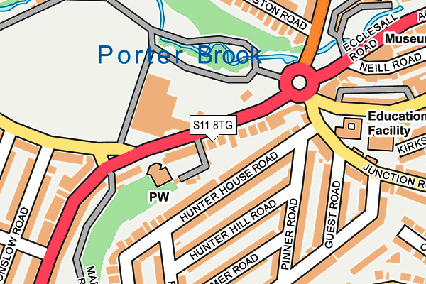 S11 8TG map - OS OpenMap – Local (Ordnance Survey)