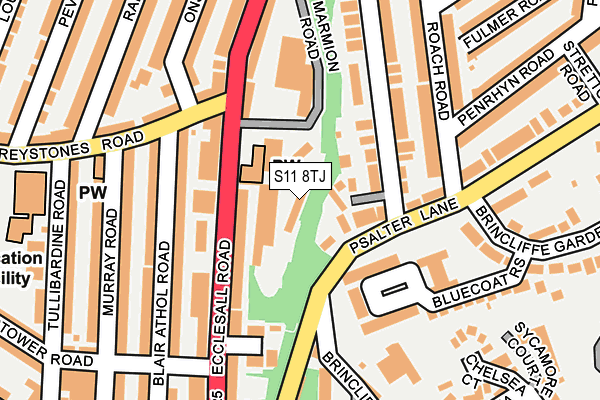 S11 8TJ map - OS OpenMap – Local (Ordnance Survey) S11 8TJ map - OS OpenMap – Local (Ordnance Survey)