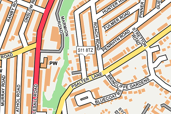 S11 8TZ map - OS OpenMap – Local (Ordnance Survey) S11 8TZ map - OS OpenMap – Local (Ordnance Survey)