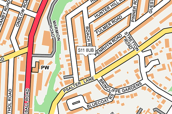 S11 8UB map - OS OpenMap – Local (Ordnance Survey) S11 8UB map - OS OpenMap – Local (Ordnance Survey)