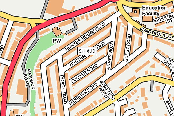 S11 8UD map - OS OpenMap – Local (Ordnance Survey) S11 8UD map - OS OpenMap – Local (Ordnance Survey)