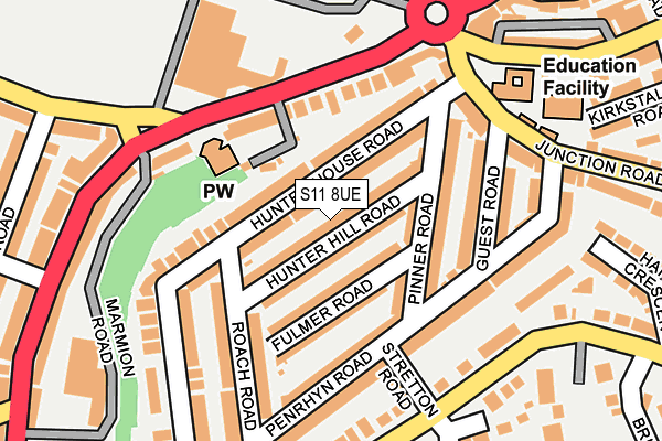 S11 8UE map - OS OpenMap – Local (Ordnance Survey) S11 8UE map - OS OpenMap – Local (Ordnance Survey)