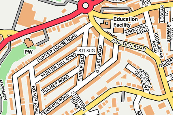S11 8UG map - OS OpenMap – Local (Ordnance Survey) S11 8UG map - OS OpenMap – Local (Ordnance Survey)
