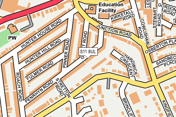 S11 8UL map - OS OpenMap – Local (Ordnance Survey) S11 8UL map - OS OpenMap – Local (Ordnance Survey)