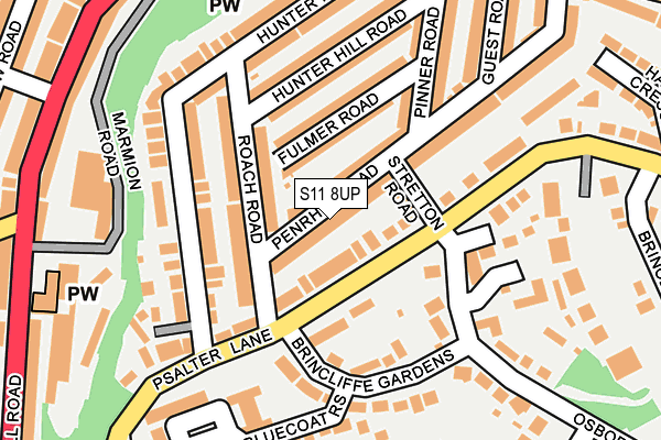 S11 8UP map - OS OpenMap – Local (Ordnance Survey) S11 8UP map - OS OpenMap – Local (Ordnance Survey)