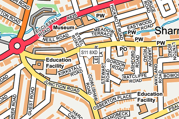 S11 8XD map - OS OpenMap – Local (Ordnance Survey) S11 8XD map - OS OpenMap – Local (Ordnance Survey)