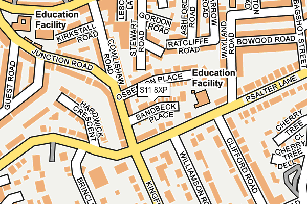 S11 8XP map - OS OpenMap – Local (Ordnance Survey) S11 8XP map - OS OpenMap – Local (Ordnance Survey)