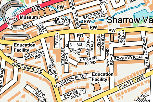 S11 8XU map - OS OpenMap – Local (Ordnance Survey) S11 8XU map - OS OpenMap – Local (Ordnance Survey)