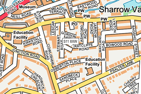 S11 8XW map - OS OpenMap – Local (Ordnance Survey) S11 8XW map - OS OpenMap – Local (Ordnance Survey)