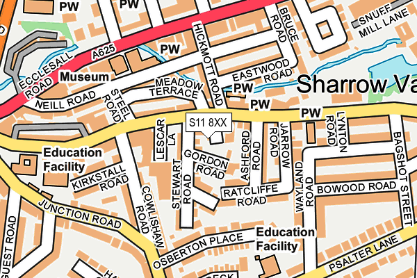 S11 8XX map - OS OpenMap – Local (Ordnance Survey) S11 8XX map - OS OpenMap – Local (Ordnance Survey)