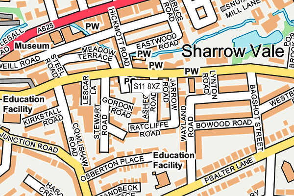 S11 8XZ map - OS OpenMap – Local (Ordnance Survey) S11 8XZ map - OS OpenMap – Local (Ordnance Survey)