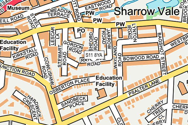 S11 8YA map - OS OpenMap – Local (Ordnance Survey) S11 8YA map - OS OpenMap – Local (Ordnance Survey)