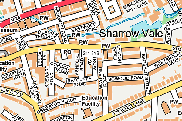 S11 8YB map - OS OpenMap – Local (Ordnance Survey) S11 8YB map - OS OpenMap – Local (Ordnance Survey)