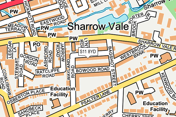 S11 8YD map - OS OpenMap – Local (Ordnance Survey) S11 8YD map - OS OpenMap – Local (Ordnance Survey)
