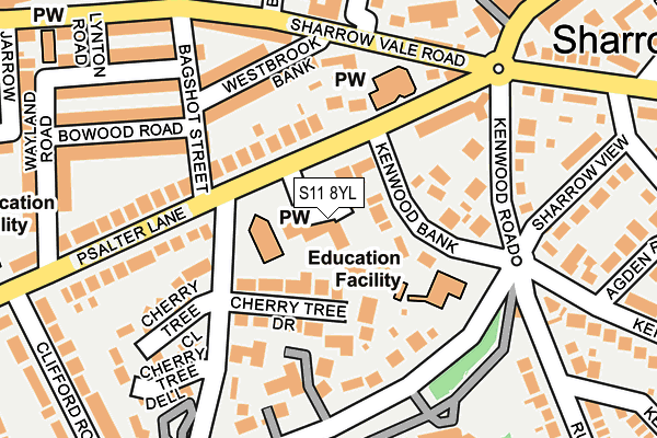 S11 8YL map - OS OpenMap – Local (Ordnance Survey) S11 8YL map - OS OpenMap – Local (Ordnance Survey)