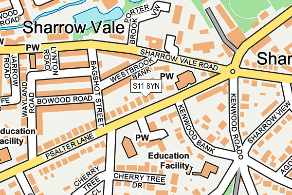 S11 8YN map - OS OpenMap – Local (Ordnance Survey) S11 8YN map - OS OpenMap – Local (Ordnance Survey)