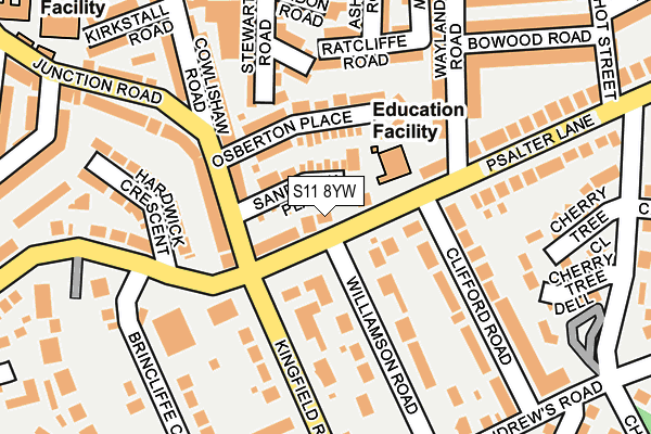 S11 8YW map - OS OpenMap – Local (Ordnance Survey) S11 8YW map - OS OpenMap – Local (Ordnance Survey)