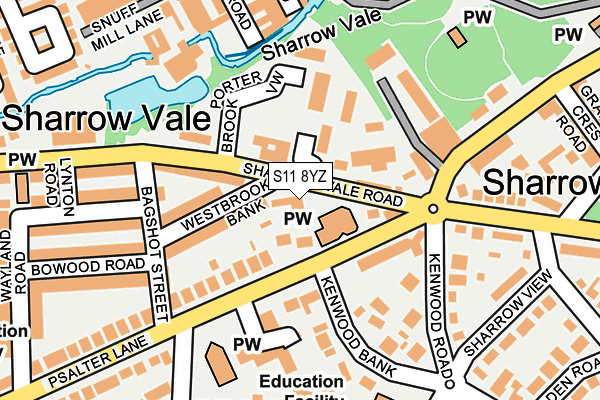 S11 8YZ map - OS OpenMap – Local (Ordnance Survey)