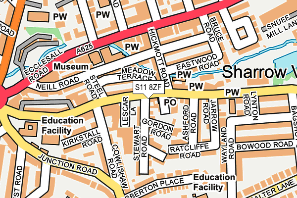 S11 8ZF map - OS OpenMap – Local (Ordnance Survey) S11 8ZF map - OS OpenMap – Local (Ordnance Survey)