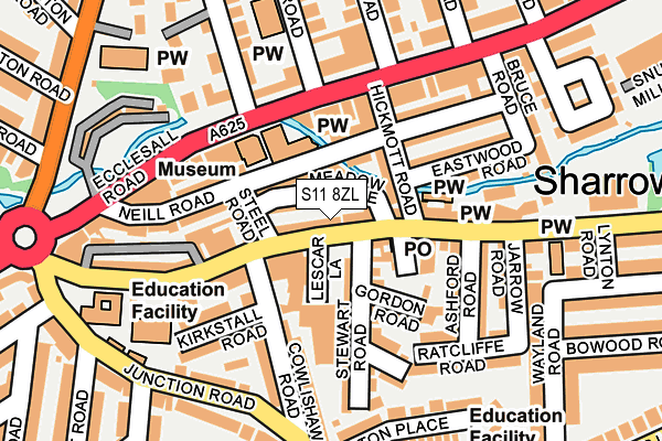 S11 8ZL map - OS OpenMap – Local (Ordnance Survey) S11 8ZL map - OS OpenMap – Local (Ordnance Survey)