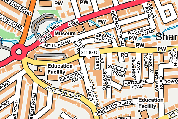 S11 8ZQ map - OS OpenMap – Local (Ordnance Survey) S11 8ZQ map - OS OpenMap – Local (Ordnance Survey)