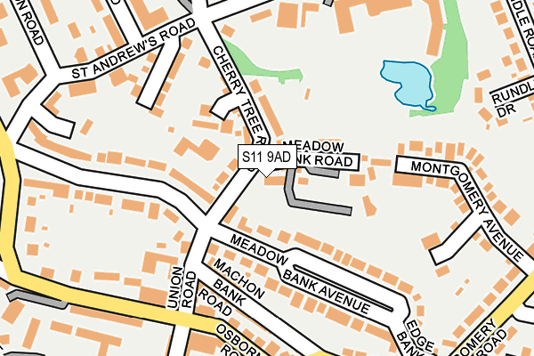 S11 9AD map - OS OpenMap – Local (Ordnance Survey) S11 9AD map - OS OpenMap – Local (Ordnance Survey)