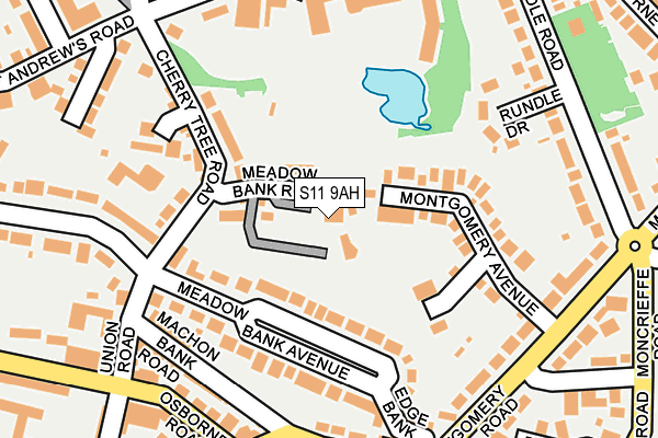 S11 9AH map - OS OpenMap – Local (Ordnance Survey) S11 9AH map - OS OpenMap – Local (Ordnance Survey)