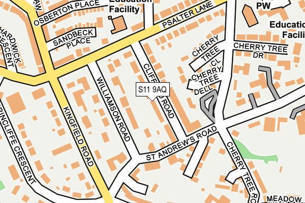 S11 9AQ map - OS OpenMap – Local (Ordnance Survey) S11 9AQ map - OS OpenMap – Local (Ordnance Survey)