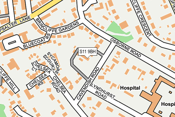 S11 9BH map - OS OpenMap – Local (Ordnance Survey) S11 9BH map - OS OpenMap – Local (Ordnance Survey)