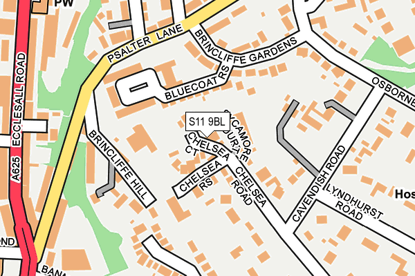 S11 9BL map - OS OpenMap – Local (Ordnance Survey) S11 9BL map - OS OpenMap – Local (Ordnance Survey)