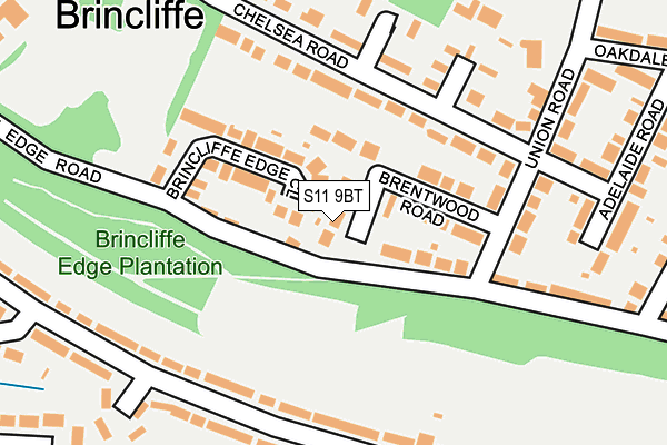 S11 9BT map - OS OpenMap – Local (Ordnance Survey)