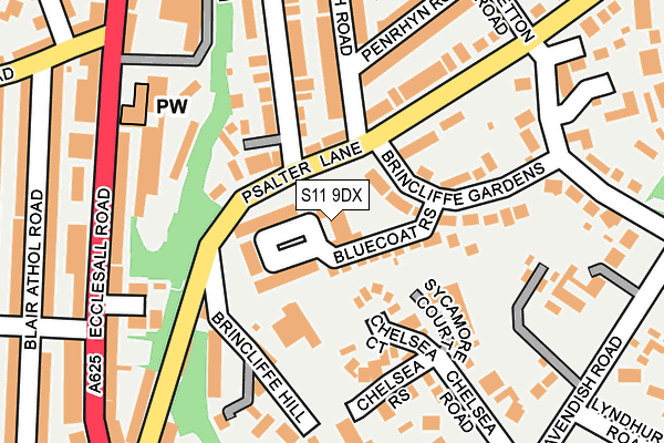 S11 9DX map - OS OpenMap – Local (Ordnance Survey) S11 9DX map - OS OpenMap – Local (Ordnance Survey)