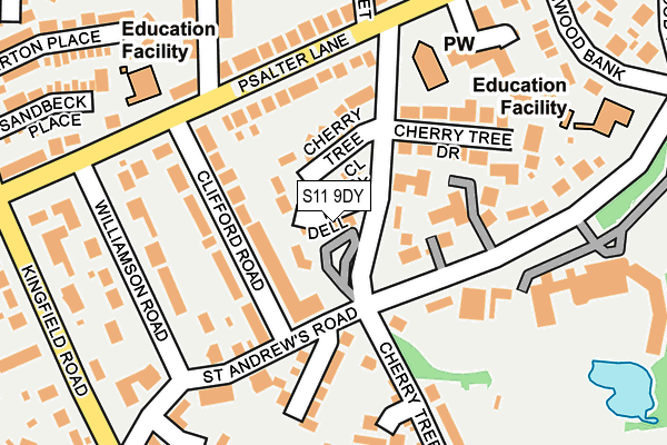 S11 9DY map - OS OpenMap – Local (Ordnance Survey) S11 9DY map - OS OpenMap – Local (Ordnance Survey)