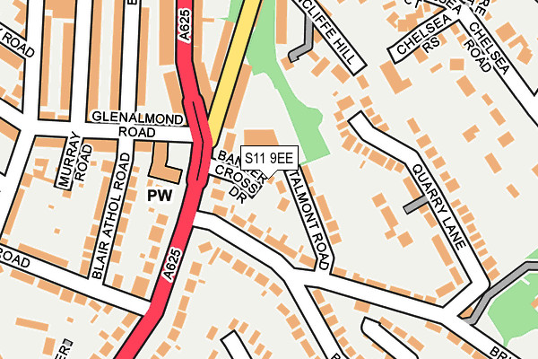 S11 9EE map - OS OpenMap – Local (Ordnance Survey) S11 9EE map - OS OpenMap – Local (Ordnance Survey)