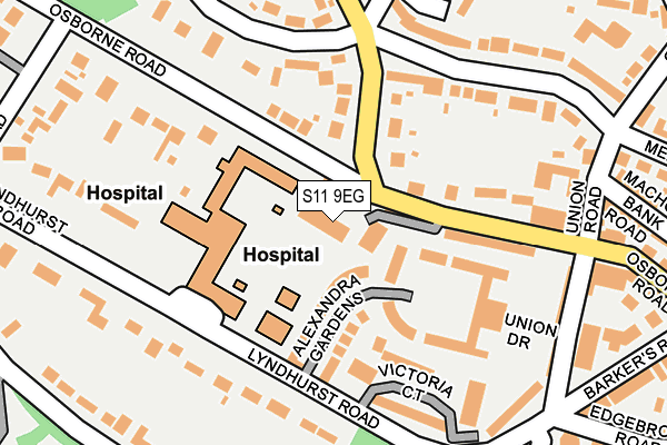 S11 9EG map - OS OpenMap – Local (Ordnance Survey) S11 9EG map - OS OpenMap – Local (Ordnance Survey)
