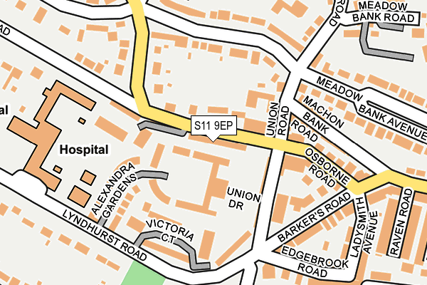 S11 9EP map - OS OpenMap – Local (Ordnance Survey) S11 9EP map - OS OpenMap – Local (Ordnance Survey)