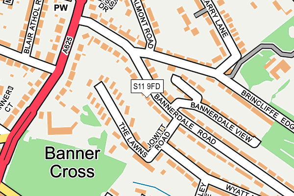 S11 9FD map - OS OpenMap – Local (Ordnance Survey)